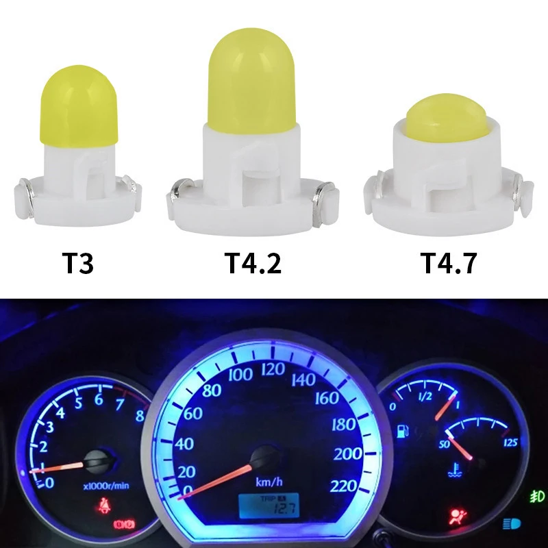 

20Pcs/Lot T3 T4.2 T4.71SMD 12V Auto Car LED Lamps Bulb COB 1 Dashboard Wedge Light Instrument Light Indicator Headlight