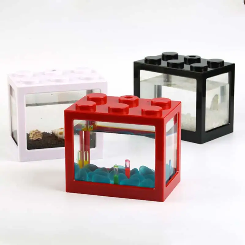 USB мини аквариума (сделай сам) со светодиодной лампой с светильник Betta Fish цилиндр