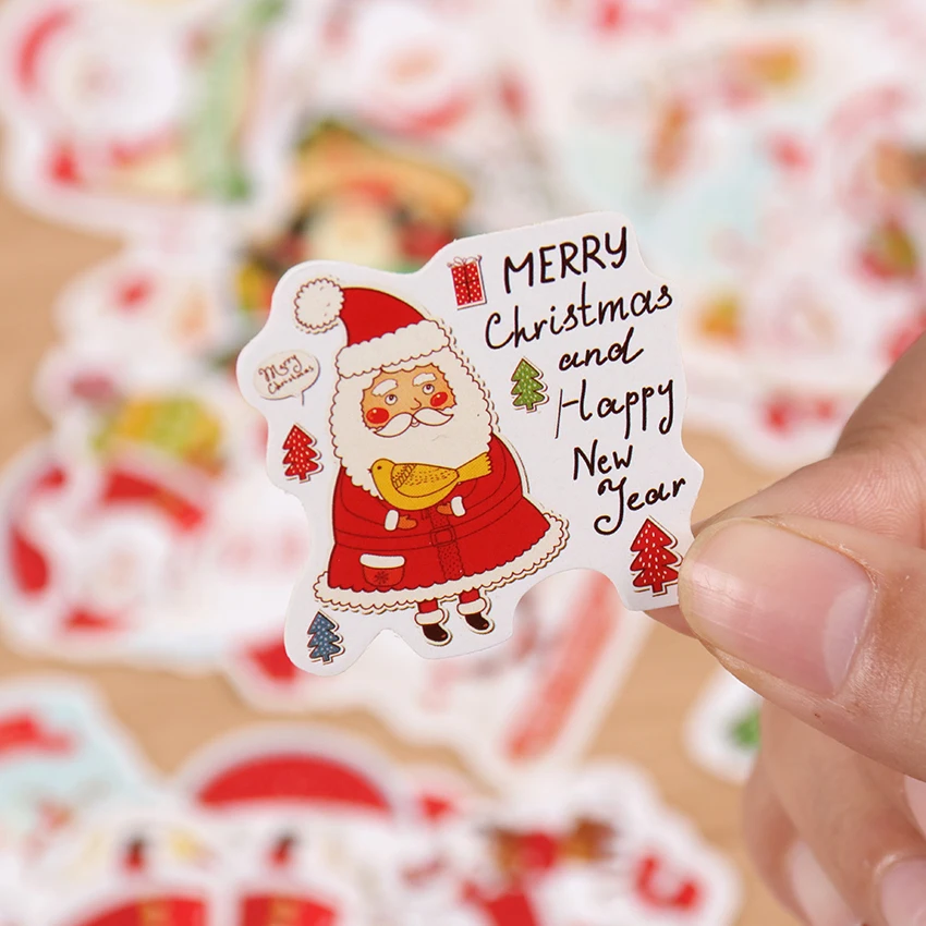 48 шт./кор. Рождественские декоративные стикеры Merry Санта Клаус в форме наклейки