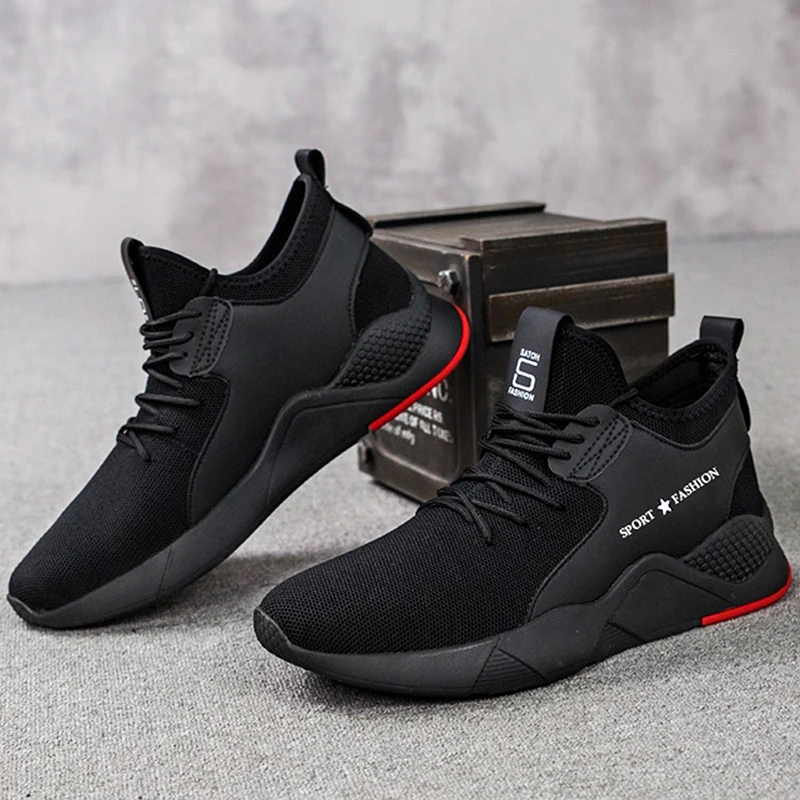 

Weweya Trend Black Walking Outdoor Shoes Lace Up Male Sneakers Breathable Loafers Casual Shoes Men New Fashion Low Top Krasovki