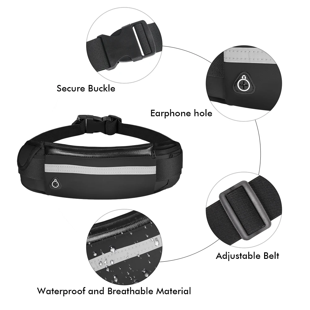 buylor sports waist pack women men running belt waist bag waterproof fanny pack wallet men pouch belt portable phone holder gym free global shipping