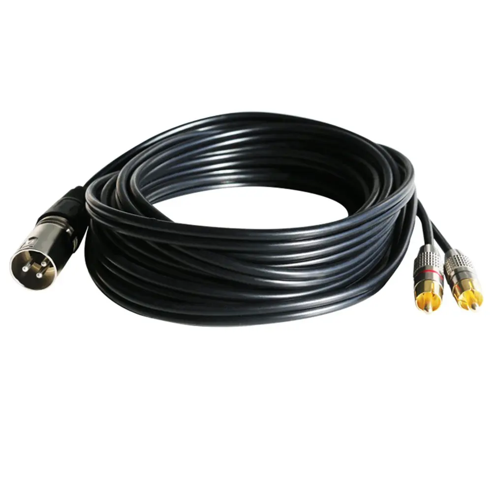 Супер длинный RCA папа 2 XLR 3 Pin Мужской Женский Cannon аудио кабель усилитель