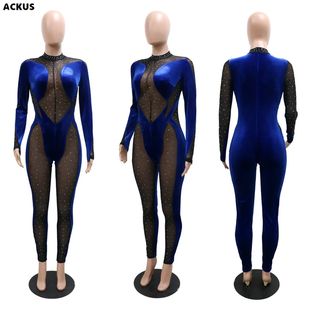 Комбинезон-карандаш ACKUS женский сетчатый пикантный винтажный цельнокроеный