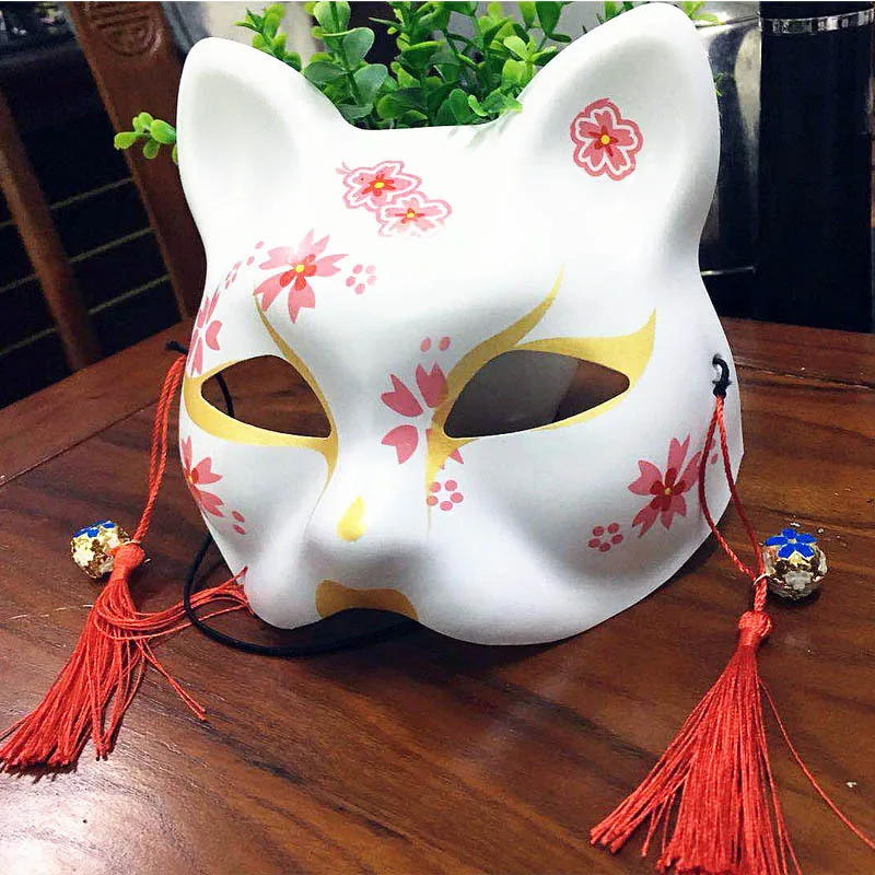 Fox Mask Animal Cosplay Cosutmes Japanese Cat Natsume Book of Friends Half Face Halloween Party Props | Тематическая одежда и