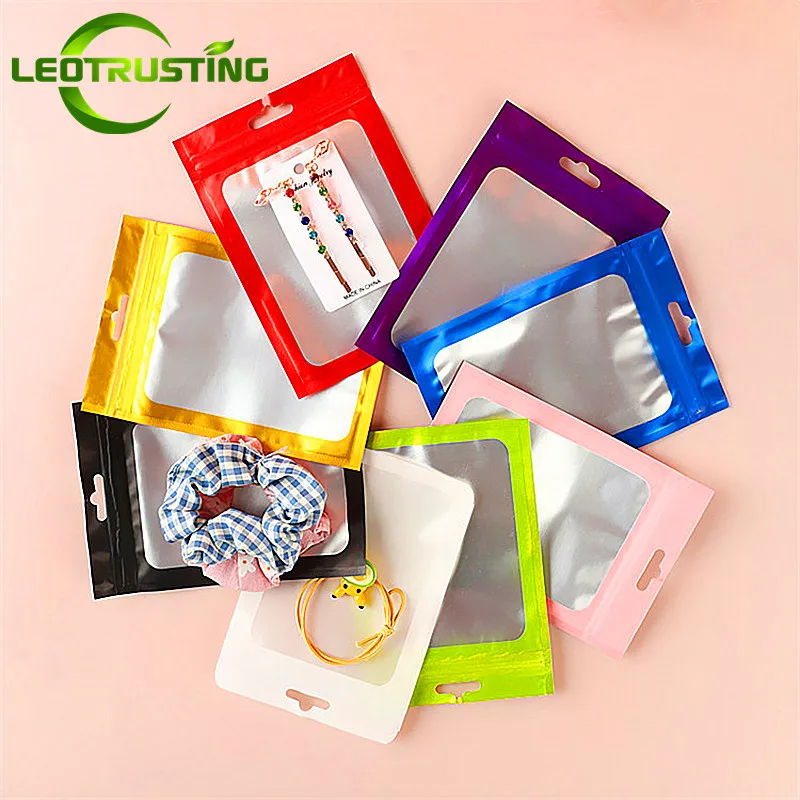 

Resealable Matte Pink Black Aluminum Foil Zip Lock Hanging Bag Jewelry Snack Hardware Hair Ropes Phone Cell X-mas Gifts Pouches