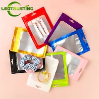 resealable matte pink black aluminum foil zip lock hanging bag jewelry snack hardware hair ropes phone cell x mas gifts pouches