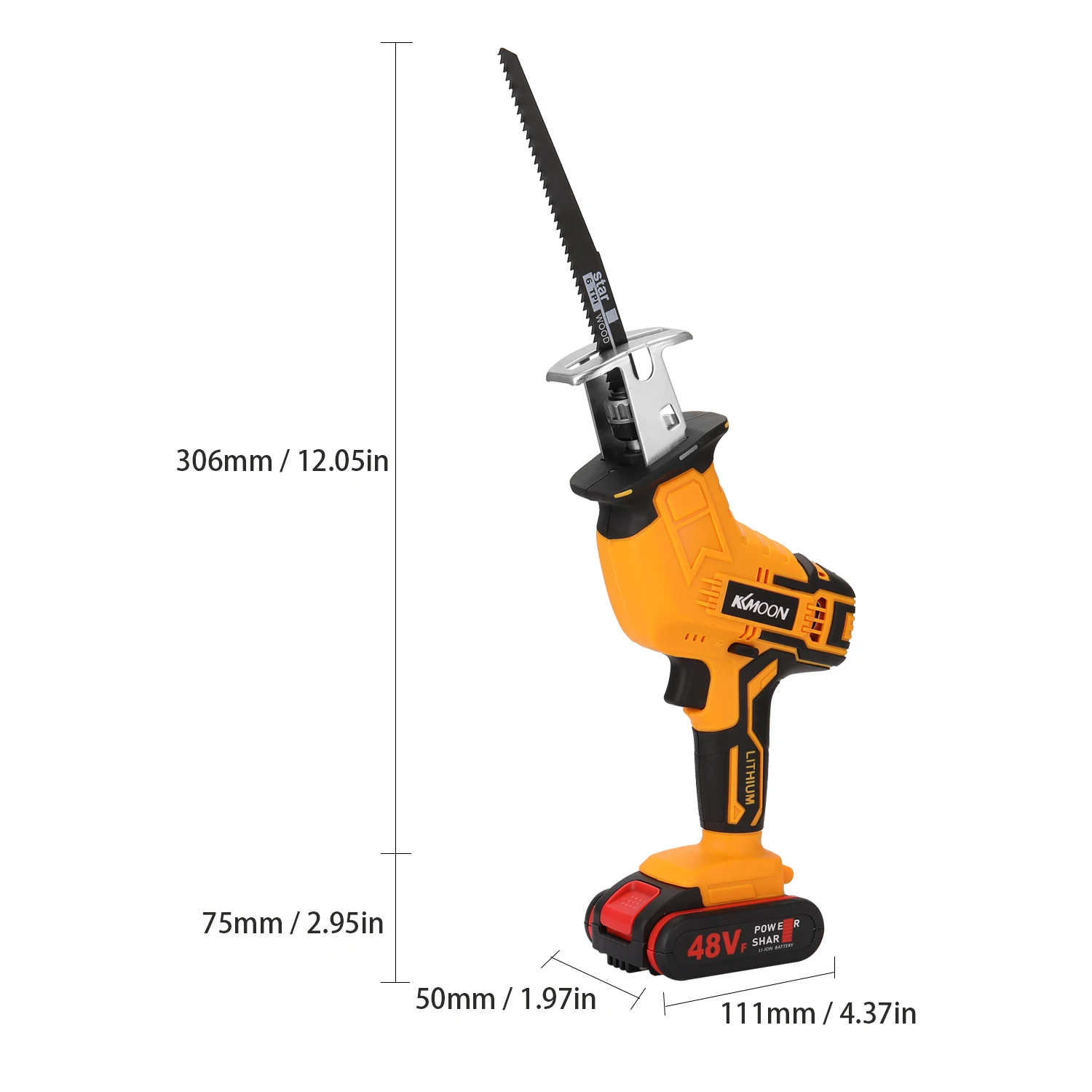 

21V Electric Reciprocating Saws Outdoor Saber Electric Saws Power Tool for Cutting Wood Iron Sheet Plastics with Lithium Battery