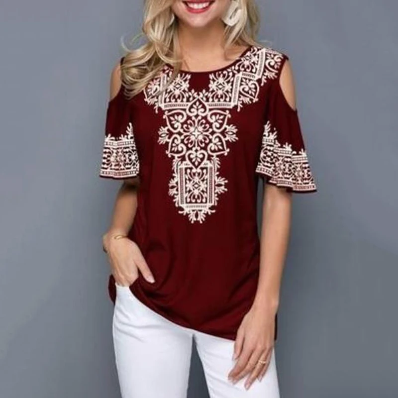 Женский пуловер с короткими рукавами и круглым вырезом свободная женская