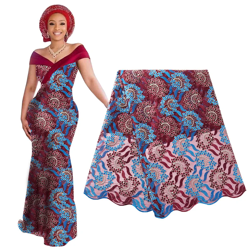 Новейшая африканская кружевная ткань 2019 французская Тюлевая вуаль кружево для