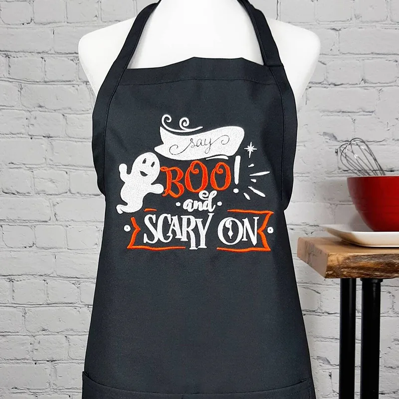 

say Boo scary kitchen Apron happy Halloween eve dinner BBQ party home decoration favor mom wife friend chef Baker gift present