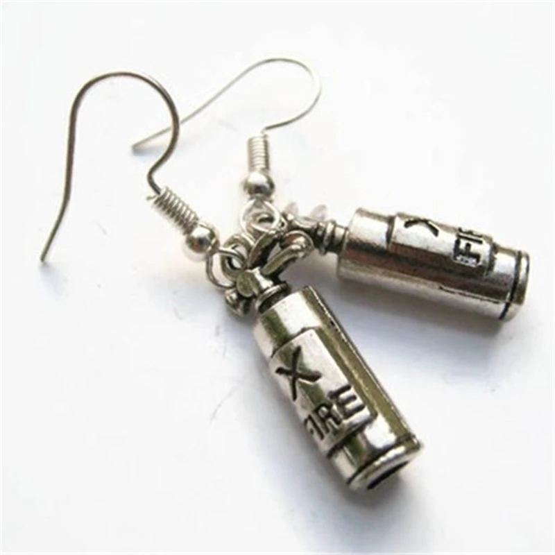 

Fire Extinguisher Earrings, Firefighter Earrings, Firewoman Earrings, 3D Charm