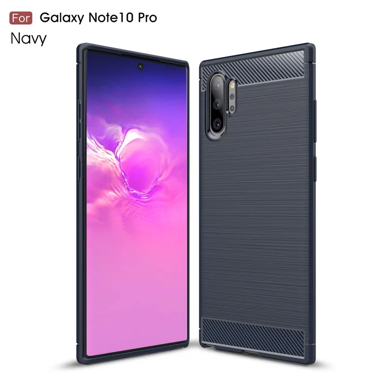 

Carbon Fiber Silicone Case For Samsung Galaxy Note 10 Case Soft Tpu Back Cover For Samsung Note 10 Pro Note10 Protective Shell