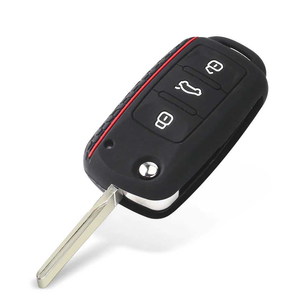 Dandkey 10 шт. силиконовый чехол для ключей от машины Skoda Octavia A5 Fabia Volkswagen VW Polo Golf Caravelle