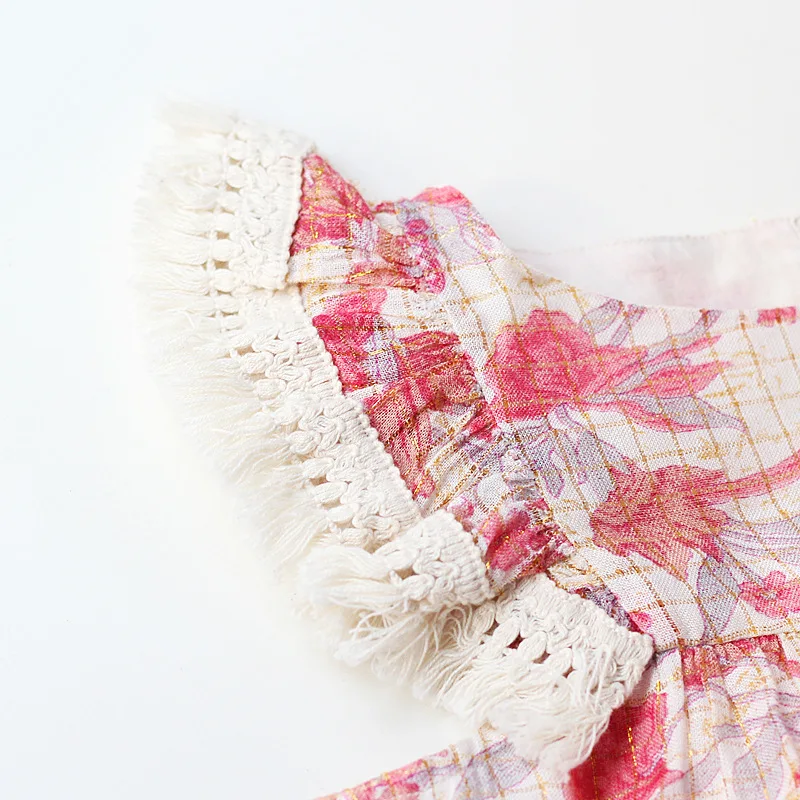 

Summer 2020 New Children's Clothing Girls Gold Silk Yarn-dyed Sleeveless Girls Dress Holiday Style Vest Princess Dress