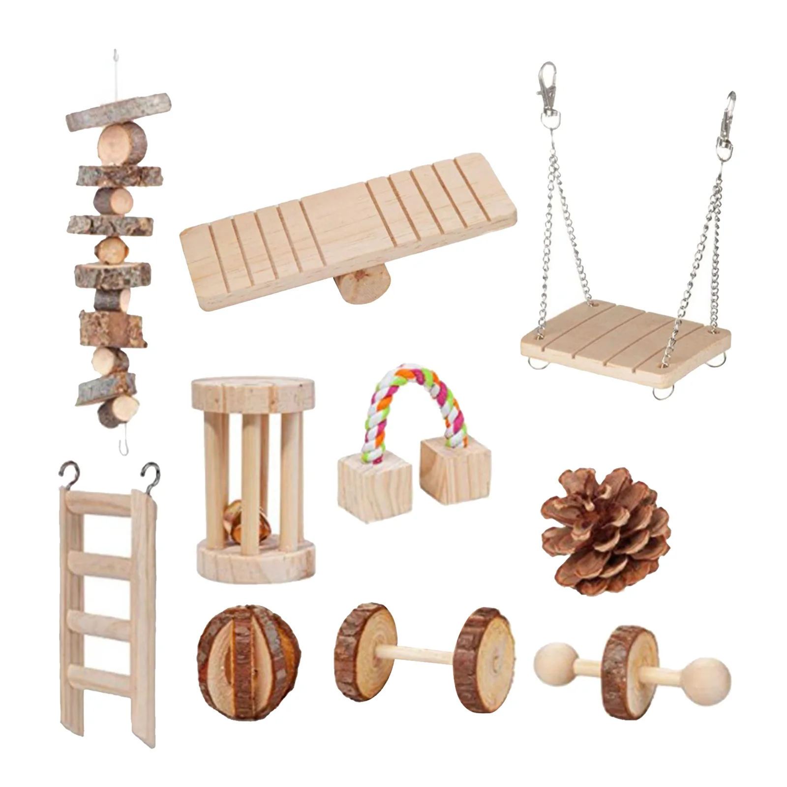 

Hamster Chew Toys, Wooden Watermelon Balls Bell Roller Teeth Care Molar Toy for Chinchilla Bird Guinea Pig Rat Gerbil