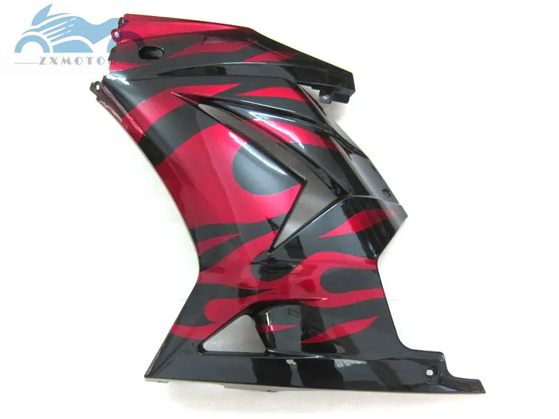 Шампанское Набор обтекателей для Кавасаки 2008- ниндзя 250 ZX 250R ABS пластиковые комплекты обтекателей EX250 08-14 черный Пламя - Цвет: Шампанское