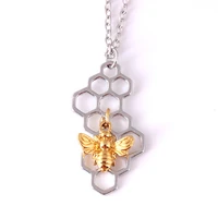 honey bee pendant necklace personality insect sweater chain necklace for women