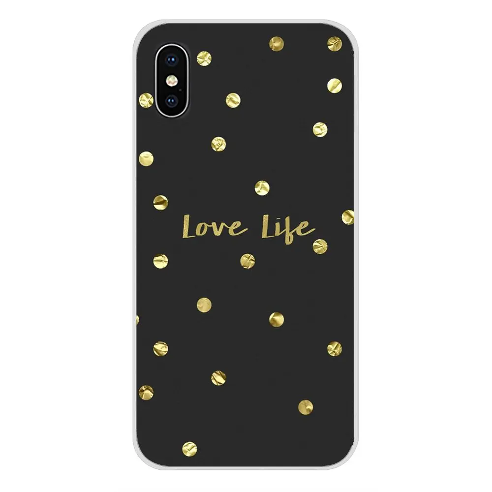 Чехол для телефона с золотыми розовыми Черными Блестками и волнистыми точками