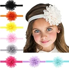 Nishineкружевная хлопковая Цветочная эластичная повязка на голову для маленьких девочек; Тканевая лента для волос с цветочным узором для новорожденных; Реквизит для фотосессии; Аксессуары для волос