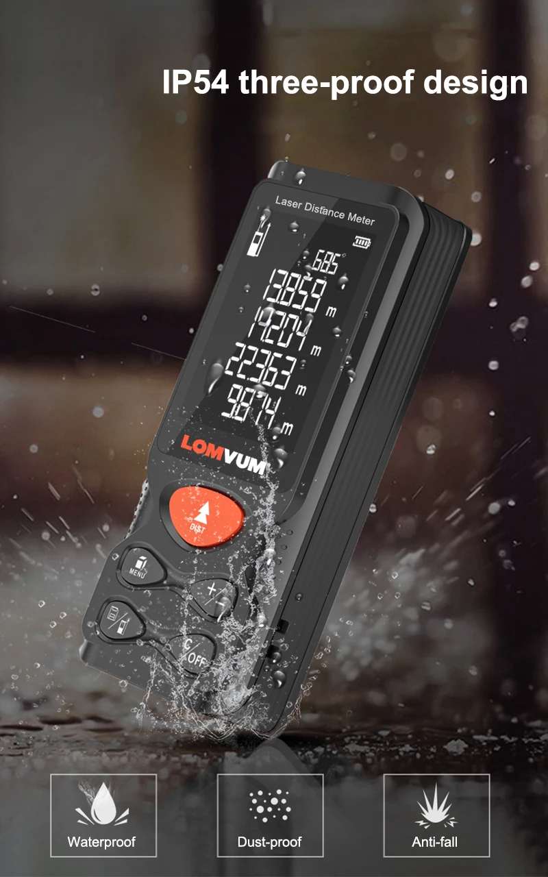 LOMVUM лазерный дальномер Bluetooth USB зарядка электронный рулетка Лазерная цифровая