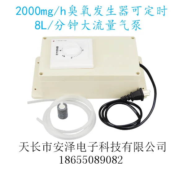 

2000 Mg Mg/h Ozone Generator, 8L Large Flow Air Pump, Water Disinfection, Sterilization of Fruits, Vegetables and Food