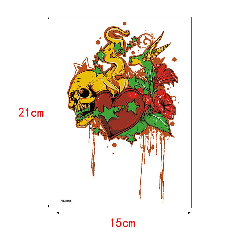 Красная временная татуировка наклейка сексуальное Крыло ангела с сердцем