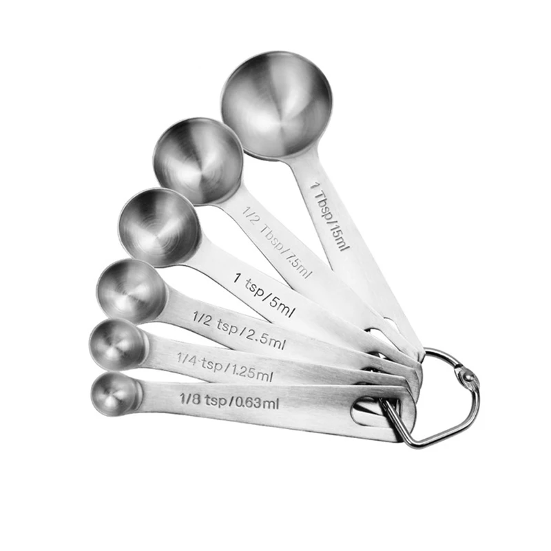 

Measuring Cups and Spoons Set of 14, Stainless Steel 7 Measuring Cups and 6 Measuring Spoons with Measurement Conversion Chart