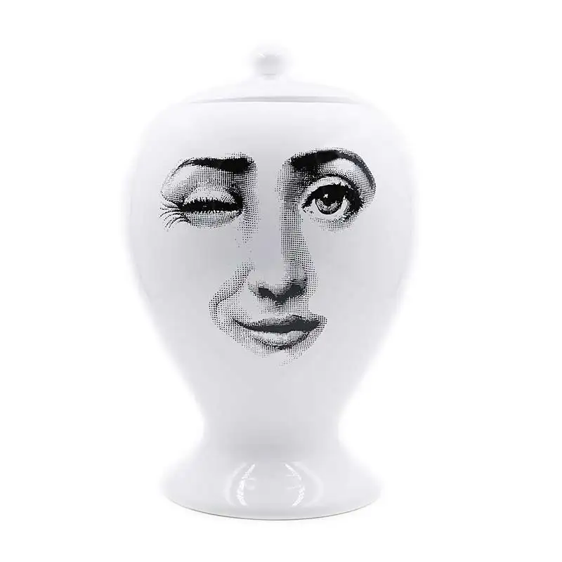 Европейская белая керамическая ваза с креативным выражением вазы цветочный