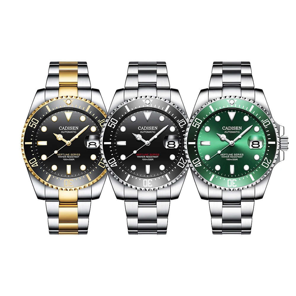 

CADISEN Design Men Mechanical Wristwatches NH35A Movement Automatic Watch Top Brand Luxury Military Watch Waterproof Mens Watch