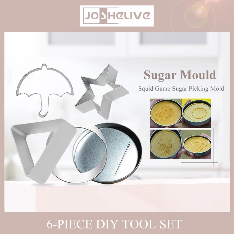 

Squid Games Puffy Mold Toy Movie Same Style Cooking Graphic Mold Stainless Steel Tool Kit Creative Exquisite Biscuit Mold
