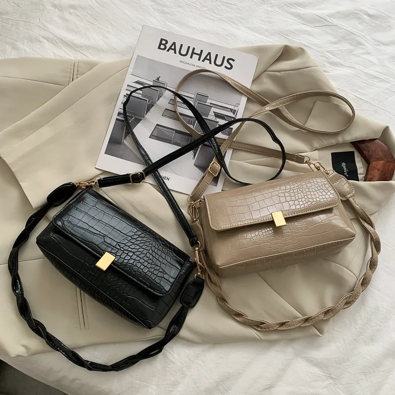 

Autumn And Winter Fashion Portable Crocodile Pattern Ladies Shoulder Bag Pu Leather Female Handbag Popular For Women Bag