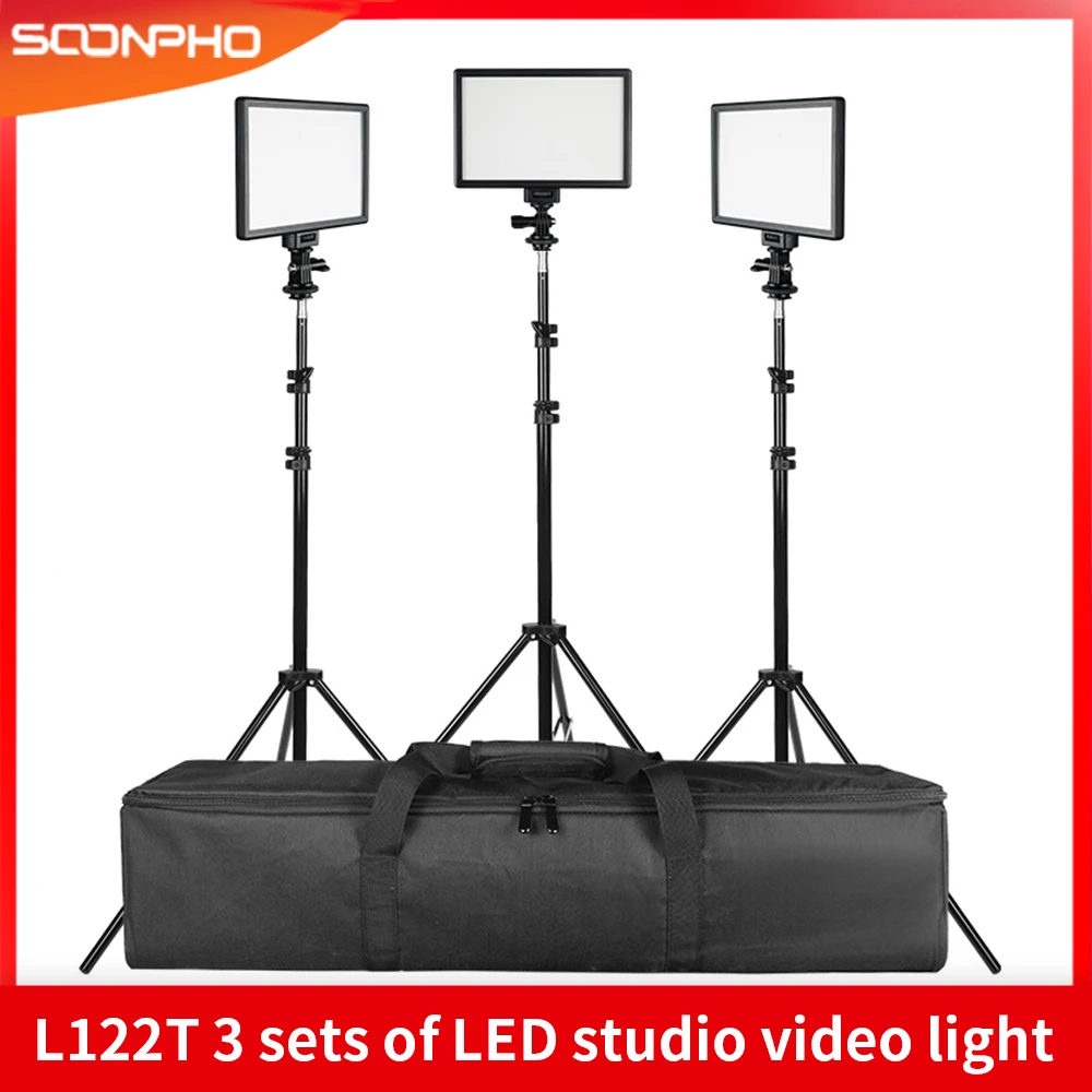 SUPON L122T 3 комплекта светодиодный свет для студийной видеосъемки фотографическое