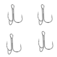 4 pcslot black fishing hook high carbon steel treble overturned hooks fishing tackle round bend treble for bass 10 8 6 4 2