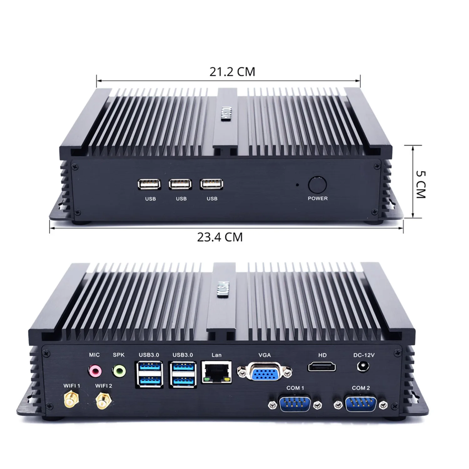 Günstig Hystou Fanless Mini PC 7200U 4200U I3 7100U 5005U Robuste ITX Industrie Micro Computer X86 Wind 10 Linux Intel NUC I5 HTPC PC