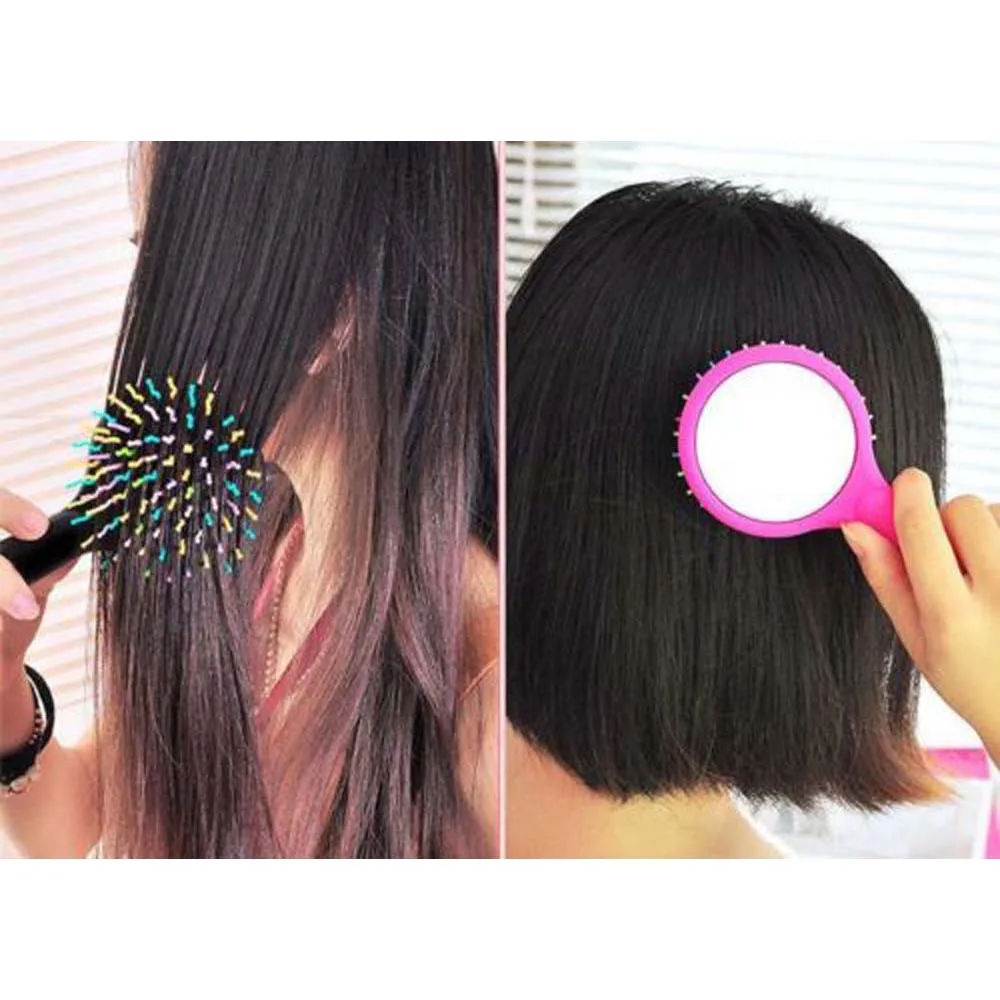 

Magic Hair Comb Brush Rainbow Volume Styling Tools Anti-static Head Massager Hairbrush With Mirror