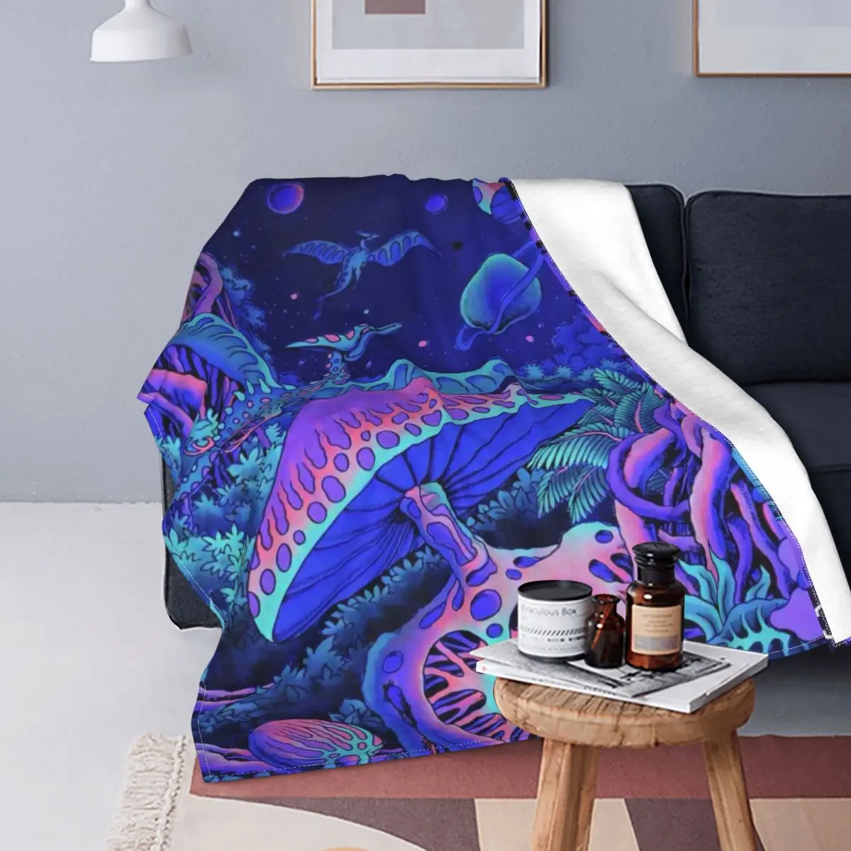 

Скандинавская психоделическая одеяло, четыре сезона, теплый портативный фланелевый плед для дивана