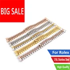 Браслет CARLYWET для наручных часов, двухцветный браслет из нержавеющей стали 316L, Юбилейный, с прочными винтовыми звеньями и изогнутым концом для Rolex Datejust, 20 мм