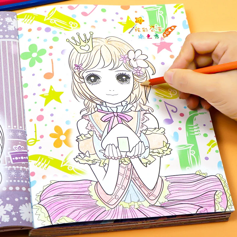

6 Book /set Of Children's Coloring Book Kindergarten Manual Painting Textbook Graffiti Coloring Book Princess Painting Ages 3-6