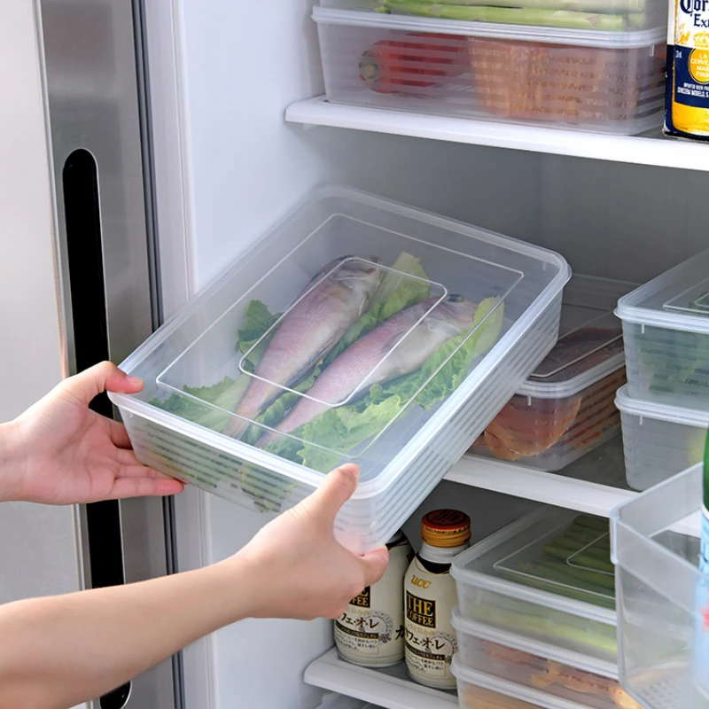 

Пластиковый холодильник с прозрачной крышкой, прямоугольный контейнер для хранения продуктов