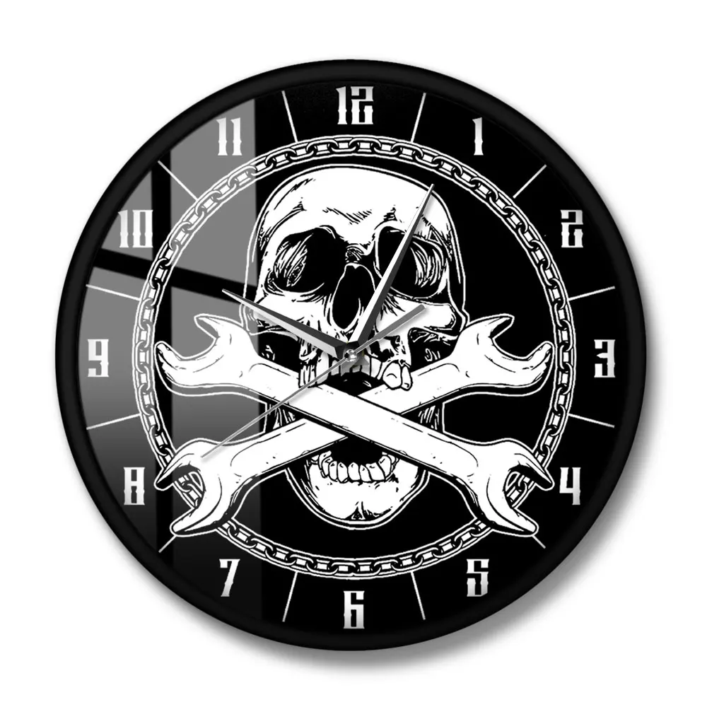 Декоративные настенные часы со стикерами смерти черепами и крестиками с принтом
