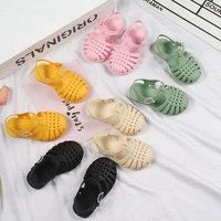 baby gladiator sandals breathable hollow out shoes pvc summer kids shoes 2021 fashion beach children sandals for boys girls