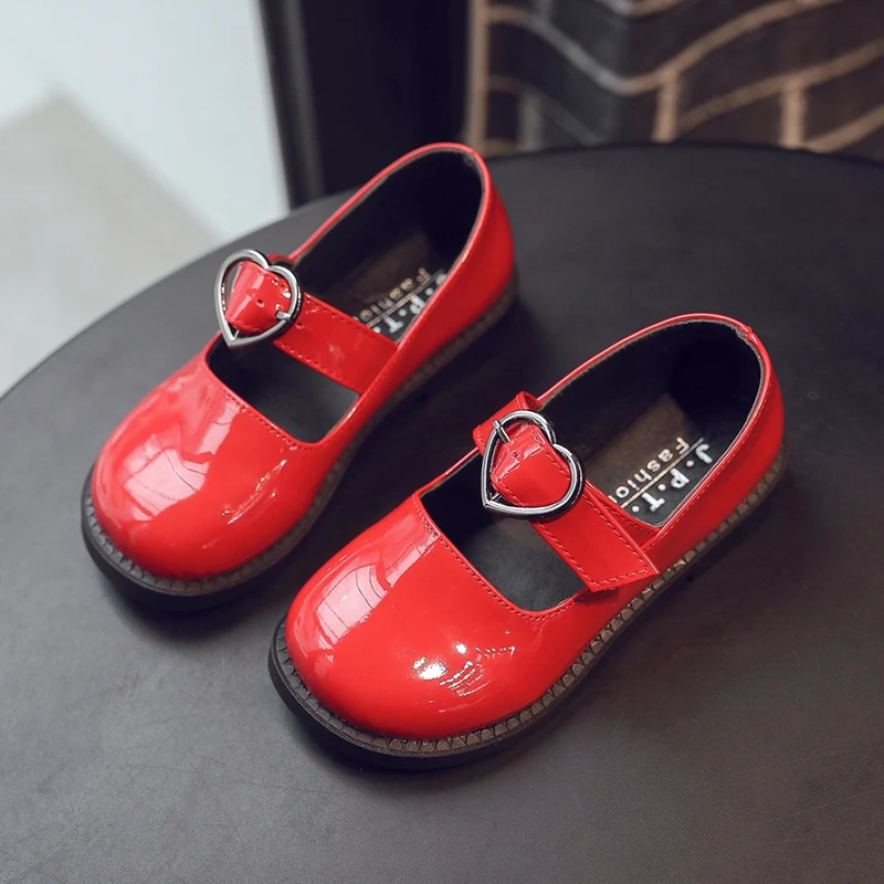 Новое осеннее платье для девочек из искусственной кожи детская кожаная обувь с