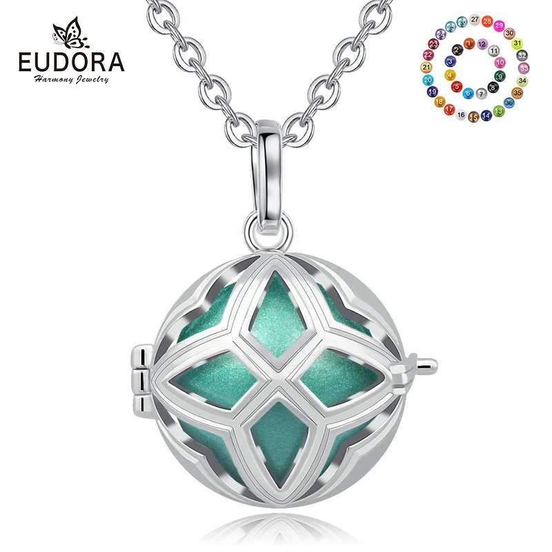 EUDORA 20 мм Цветок полый клетка шарик подвеска цветной для беременности ожерелья