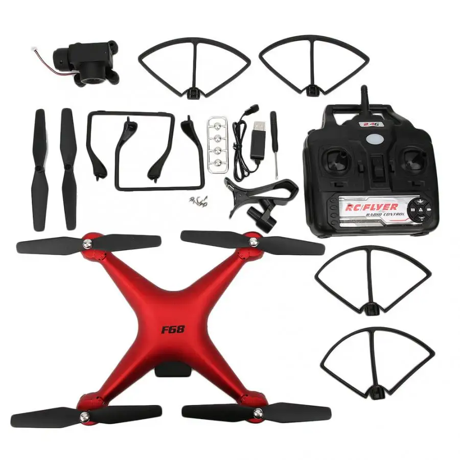 Профессиональный F68 2 4 GHZ WiFi FPV гоночный RC Дрон с 5MP HD камерой 4CH Безголовый режим