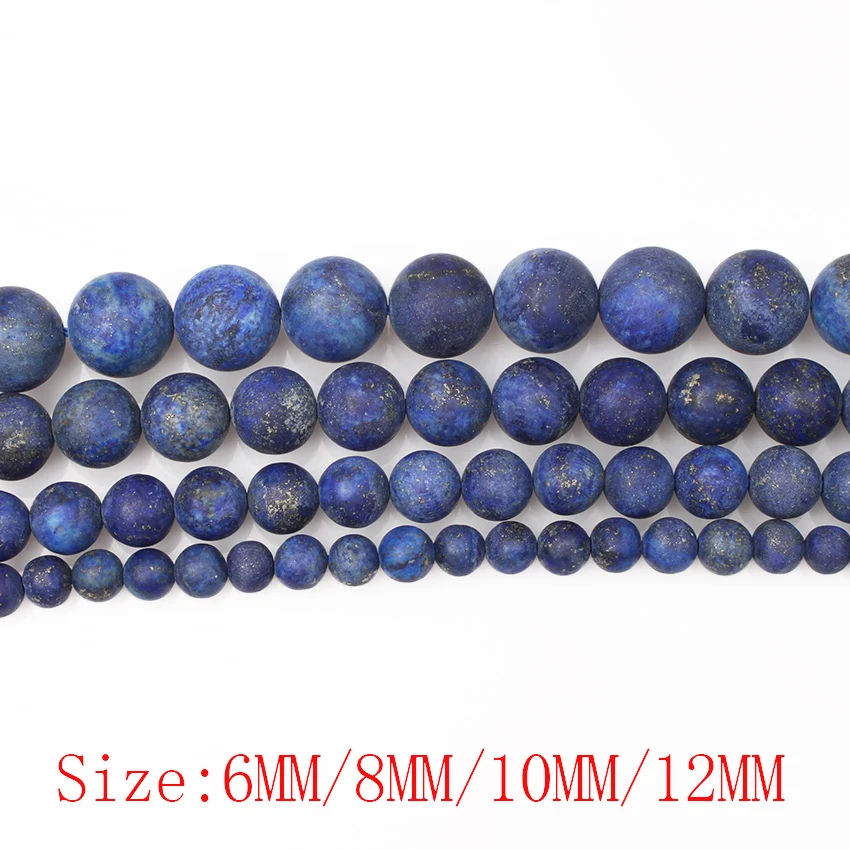 Натуральный камень матовый синий лазурит 6 8 10 12 мм круглые бусины россыпью