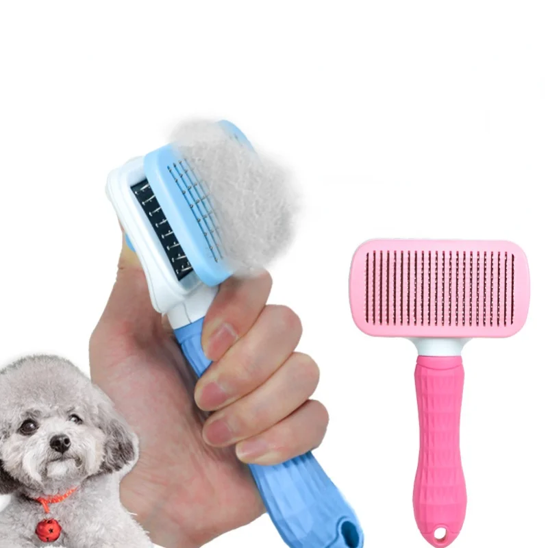 

Самоочищающаяся щетка для нарезки для собак и кошек, спутанные волосы, массаж, расческа для питомцев, улучшает кровообращение