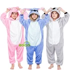 Детский пижамный комплект кигуруми с единорогом Пижама с пандой для девочек и мальчиков Домашняя одежда Фланелевая детская одежда для сна с капюшоном