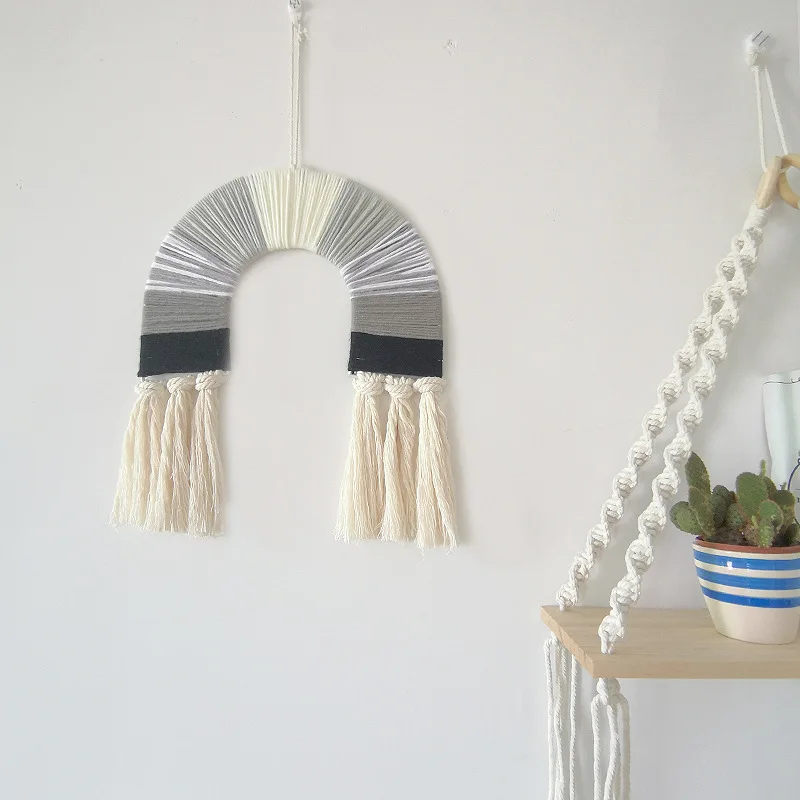 Макраме подвесные украшения для детской комнаты ручной работы радужные