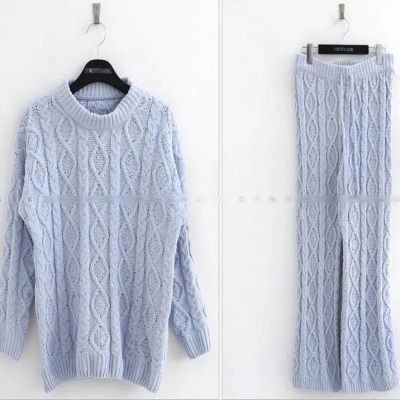 Женская пижама новинка 2018 зимний домашний комплект свитер ярких цветов + широкие