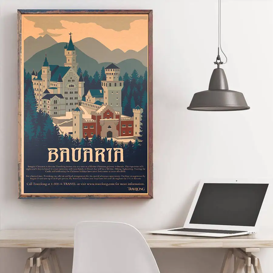 Баварийское здание плакат настенная художественная наклейка винтажная